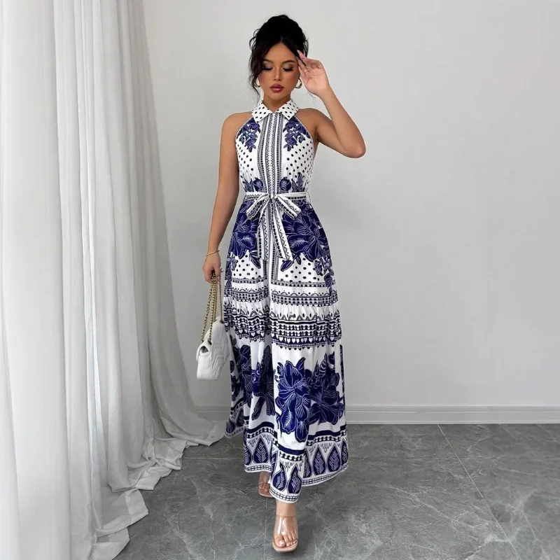 2025 Spring And Summer New Fashion Off-the-shoulder Classic Blue And White Porcelain Printing A-shaped Elegant Dress
2025 Spring And Summer New Fashion Off-the-shoulder Classic Blue And White Porcelain Printing A-shaped Elegant Dress