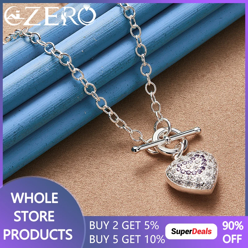 ALIZERO 925 Sterling Silver Purple Zircon Heart Pendant Necklace For Women Fashion Engagement Party Charms Jewelry Wedding Gift
ALIZERO 925 Sterling Silver Purple Zircon Heart Pendant Necklace For Women Fashion Engagement Party Charms Jewelry Wedding Gift