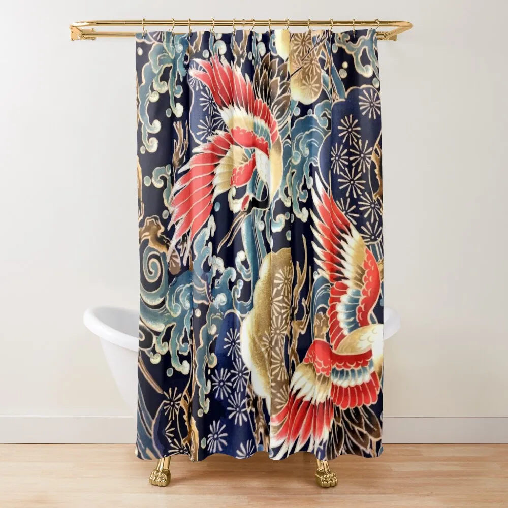 JAPANESE FLYING CRANES ,FLOWERS, SEA WAVES RED NAVY BLUE FLORAL Shower Curtain Bathtub Curtain
JAPANESE FLYING CRANES ,FLOWERS, SEA WAVES RED NAVY BLUE FLORAL Shower Curtain Bathtub Curtain