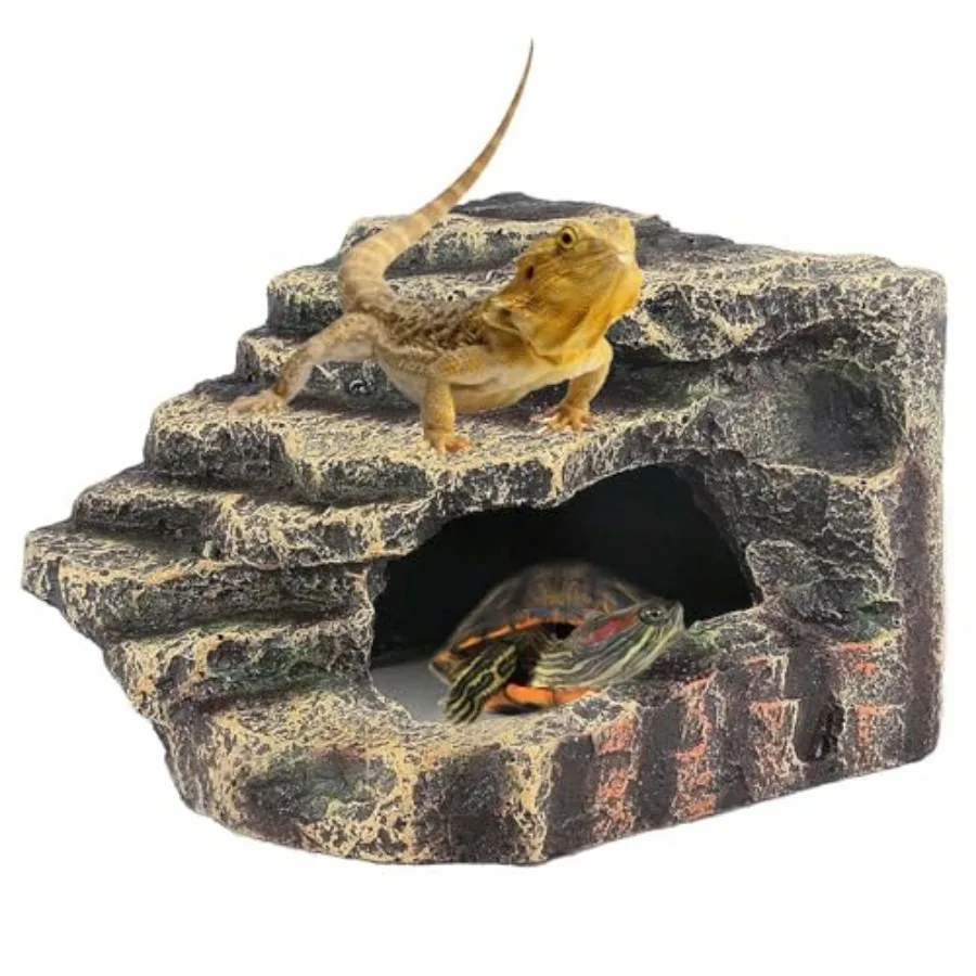 Medium Turtles Basking Platform, Resin Reptile Hideouts Cave Habitat Decor, Tortoise Hide Cave with Climbing Ramp Step, Bearded
Medium Turtles Basking Platform, Resin Reptile Hideouts Cave Habitat Decor, Tortoise Hide Cave with Climbing Ramp Step, Bearded