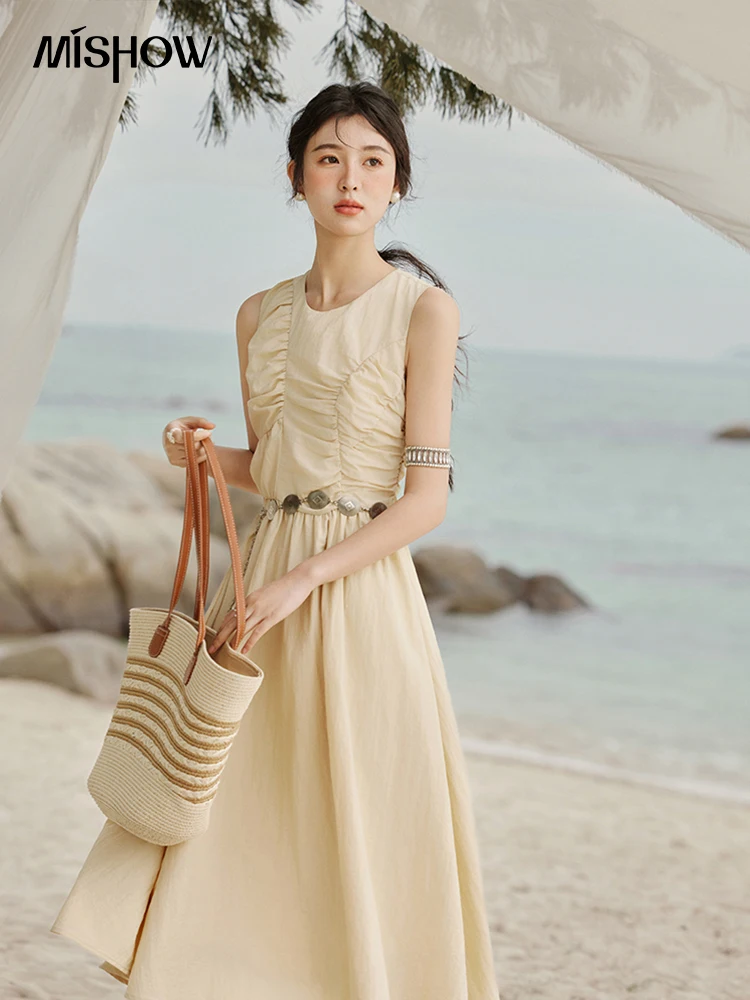 MISHOW Office Lady Summer Dress Women 2025 New Round Neck Sleeveless Solid with Belt Dresses Female Fashion Slimming MXE31L2188
MISHOW Office Lady Summer Dress Women 2025 New Round Neck Sleeveless Solid with Belt Dresses Female Fashion Slimming MXE31L2188