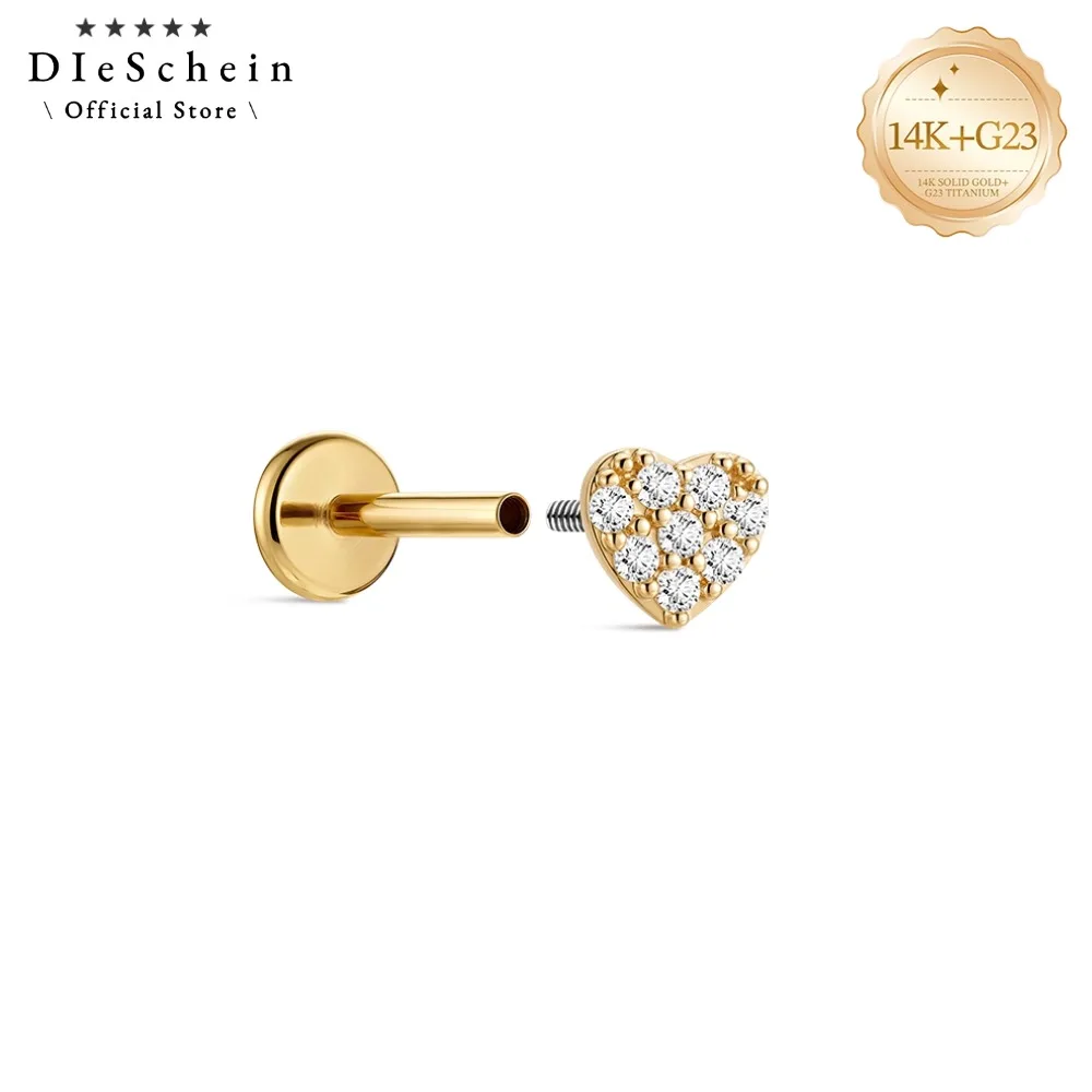 DIeSchein 14K Solid Gold Piercing Stud Single Crystal Design Flat Back Internal Thread Helix Tragus Ear Stud For Women Jewelry
DIeSchein 14K Solid Gold Piercing Stud Single Crystal Design Flat Back Internal Thread Helix Tragus Ear Stud For Women Jewelry