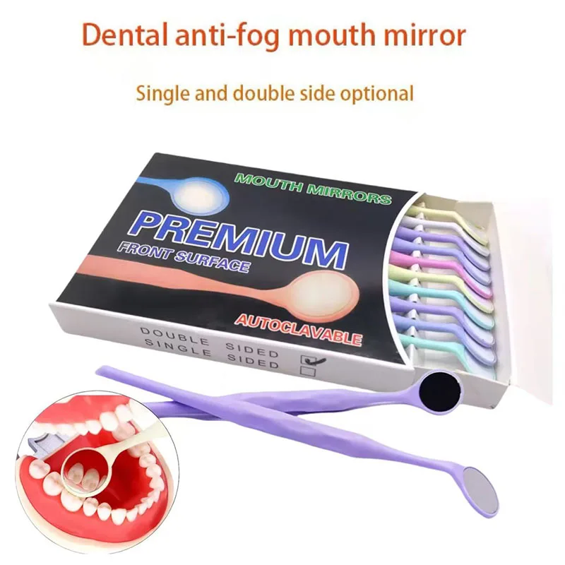 10pcs/Box Dental Mouth Mirrors Single/Double Sided Mouth Mirrors With Handle Autoclavable Oral Mirror Reflactors Tooth Whitening
10pcs/Box Dental Mouth Mirrors Single/Double Sided Mouth Mirrors With Handle Autoclavable Oral Mirror Reflactors Tooth Whitening
