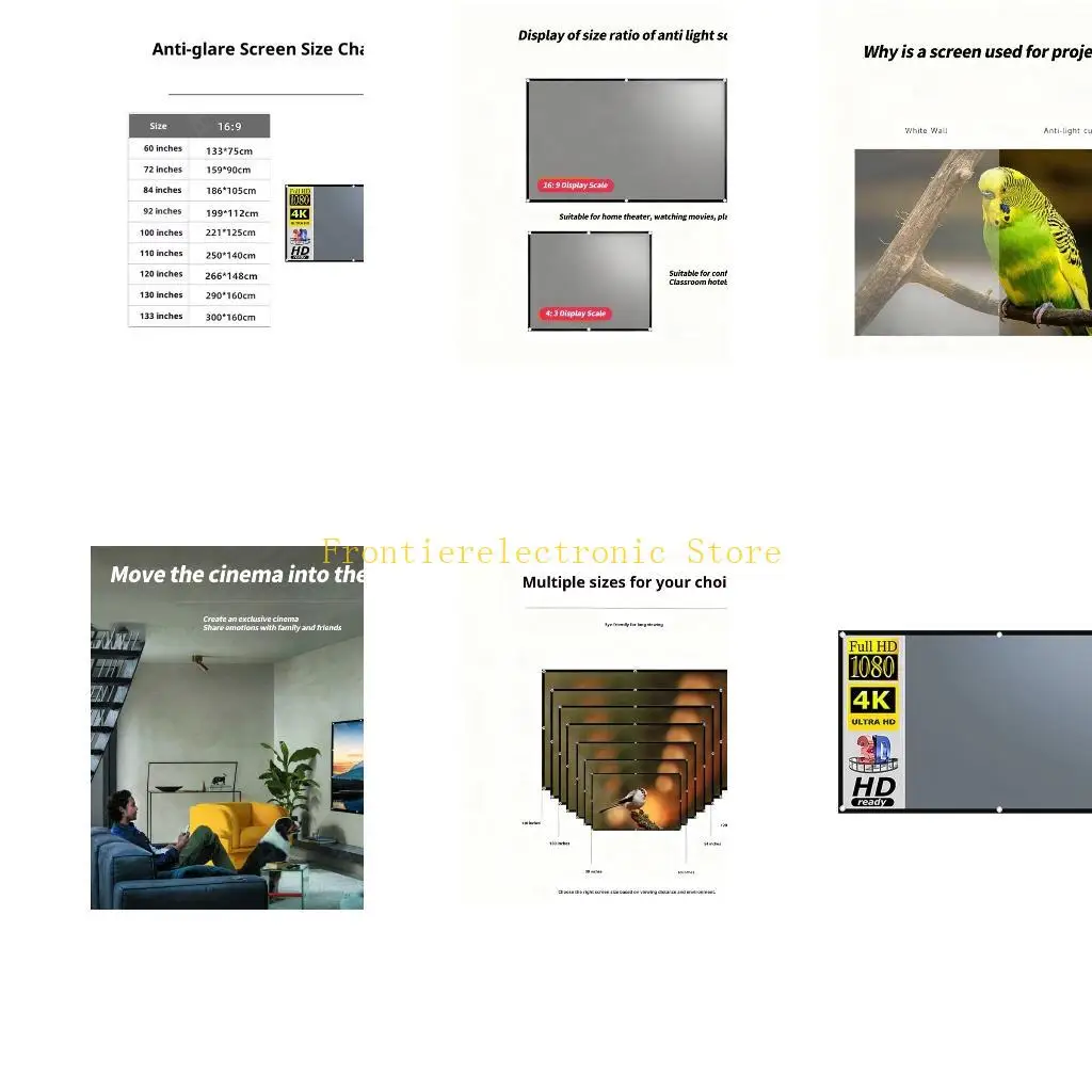 G8DB Портативный Крытый Открытый Экран Проектора Складная Металлическая Рамка Анти- Световое Покрытие
G8DB Портативный Крытый Открытый Экран Проектора Складная Металлическая Рамка Анти- Световое Покрытие