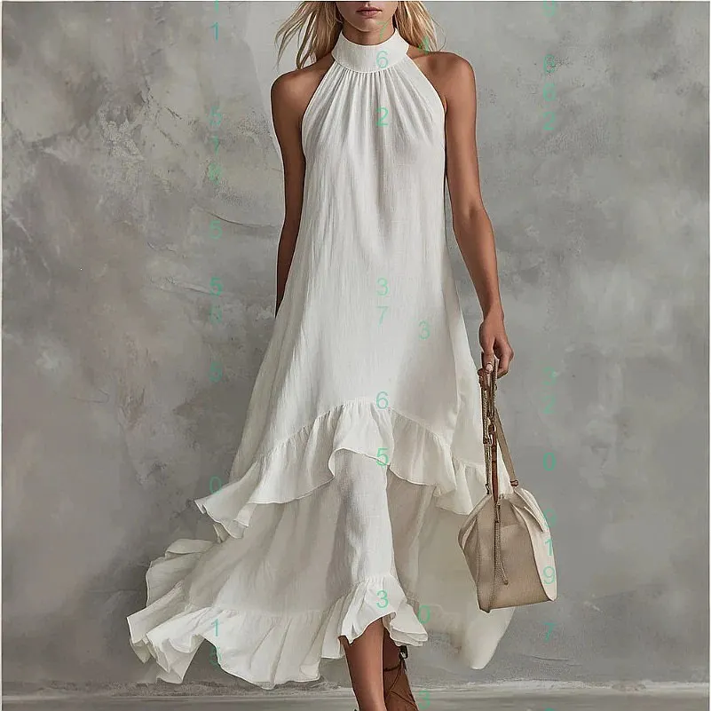 Retro Elegant White Sleeveless Ruffle Cotton Linen Dress Dresses Spring Summer Casual Long Jumpsuit Playsuit
Retro Elegant White Sleeveless Ruffle Cotton Linen Dress Dresses Spring Summer Casual Long Jumpsuit Playsuit