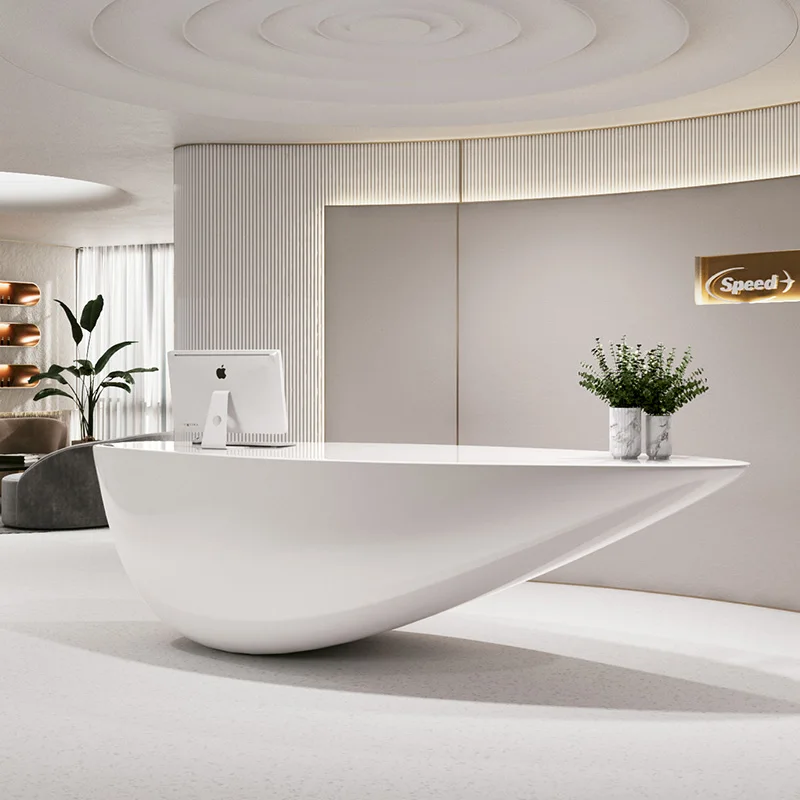 Custom Modern Reception Desk Beauty Salon Hairdressing Furniture Curved Reception Desk Reception Counter Front Desk
Custom Modern Reception Desk Beauty Salon Hairdressing Furniture Curved Reception Desk Reception Counter Front Desk