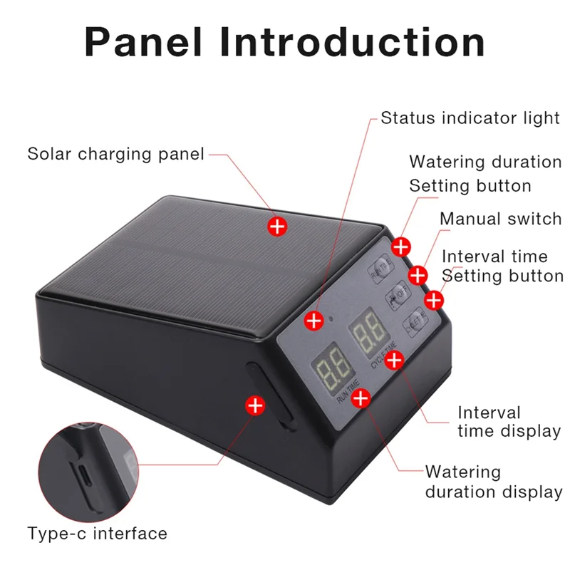 【Limited Time Offer】Solar Powered Drip Irrigation Timer Automatic Water Pump Control Watering System For Garden Lawn Pot 2000Mah
【Limited Time Offer】Solar Powered Drip Irrigation Timer Automatic Water Pump Control Watering System For Garden Lawn Pot 2000Mah
