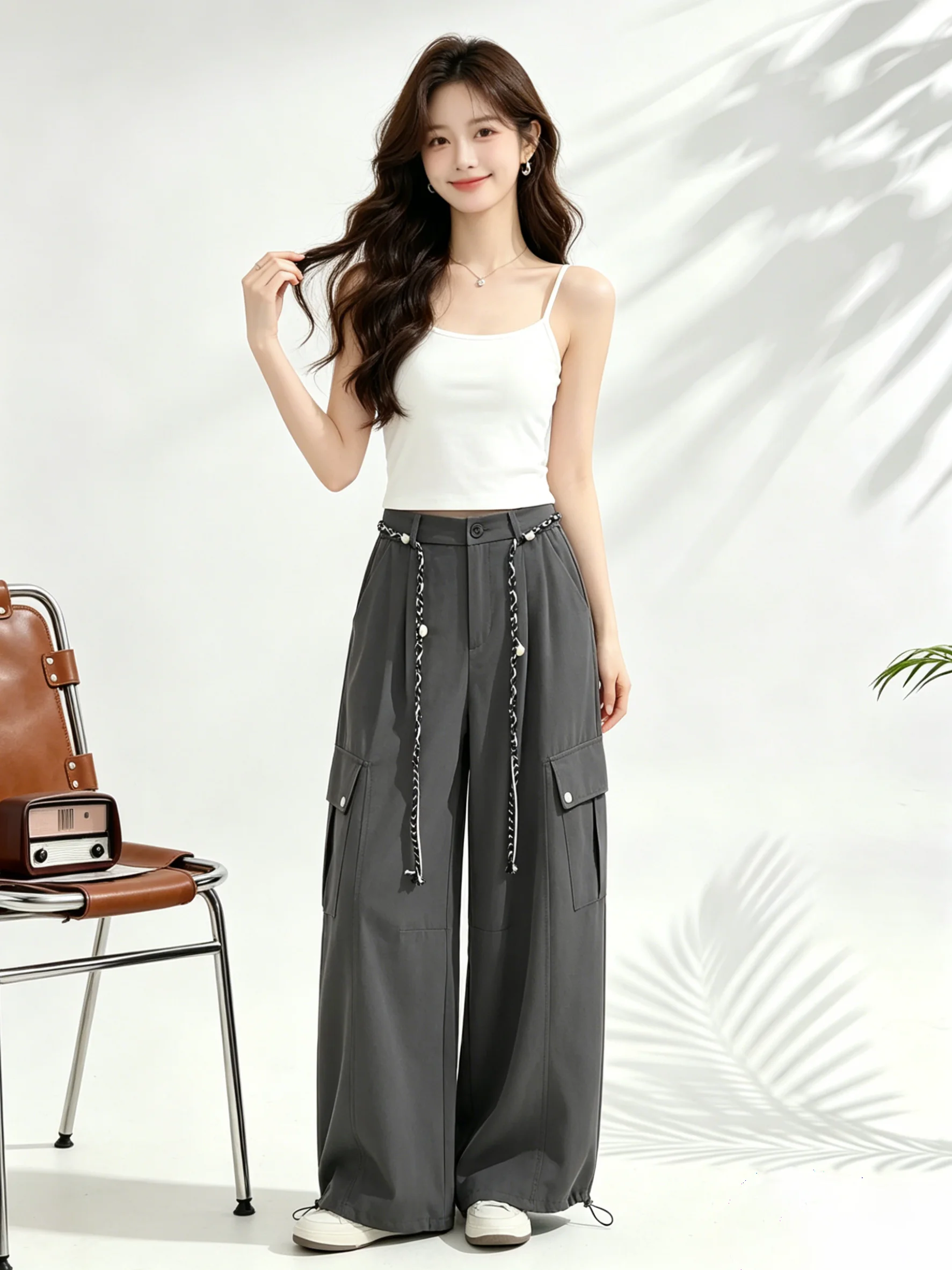 Skin-friendly Breathable Elastic High-waist Korean Style Casual Sports Work Pants Summer Drapey Versatile Slim Wide-leg Pants...
Skin-friendly Breathable Elastic High-waist Korean Style Casual Sports Work Pants Summer Drapey Versatile Slim Wide-leg Pants...