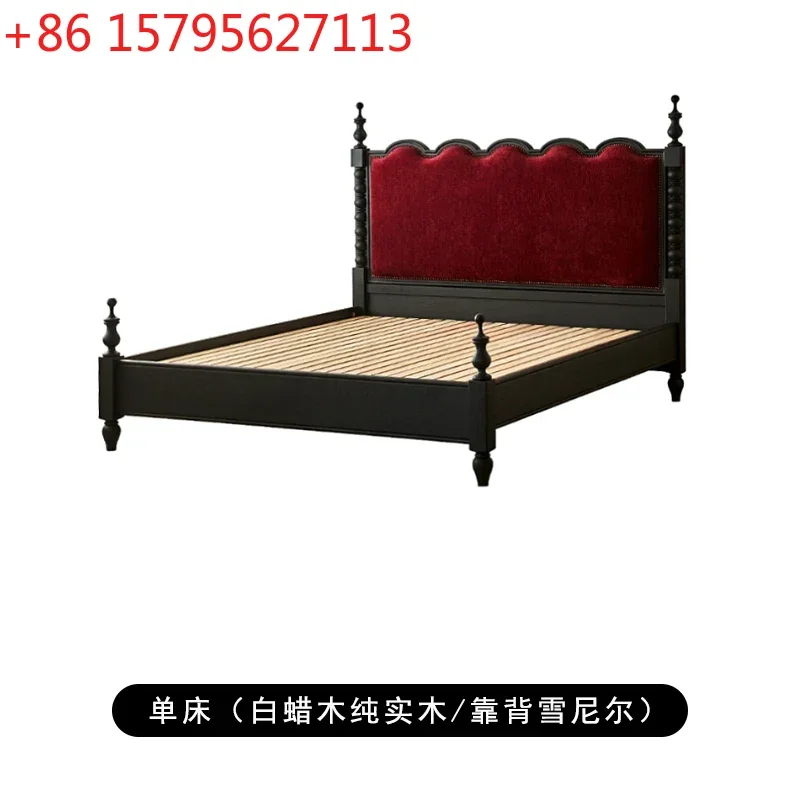 French retro all solid wood ash wood American medium and ancient bed double red princess bed
French retro all solid wood ash wood American medium and ancient bed double red princess bed