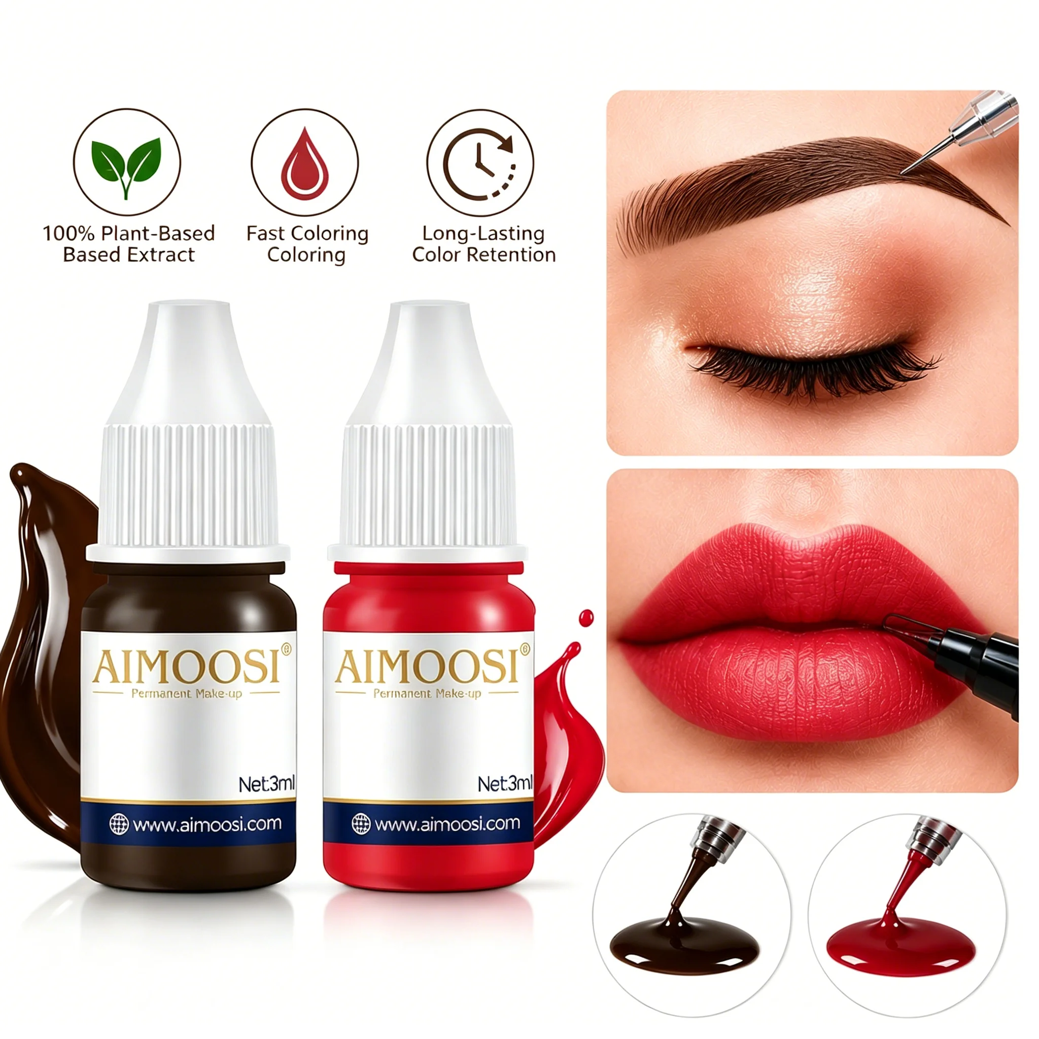 AIMOOSI Lip Inks Permanent Makeup Pigments Eyebrow Professional Microblading Ink Beauty Health Tattoo Ink Supplies 3ml
AIMOOSI Lip Inks Permanent Makeup Pigments Eyebrow Professional Microblading Ink Beauty Health Tattoo Ink Supplies 3ml