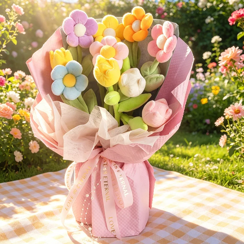 Cartoon Tulip Sunflower Plush Toy Bouquet, Colorful Cute Soft Fluffy Simulation DIY Flower For Girlfriend Christmas Gift
Cartoon Tulip Sunflower Plush Toy Bouquet, Colorful Cute Soft Fluffy Simulation DIY Flower For Girlfriend Christmas Gift