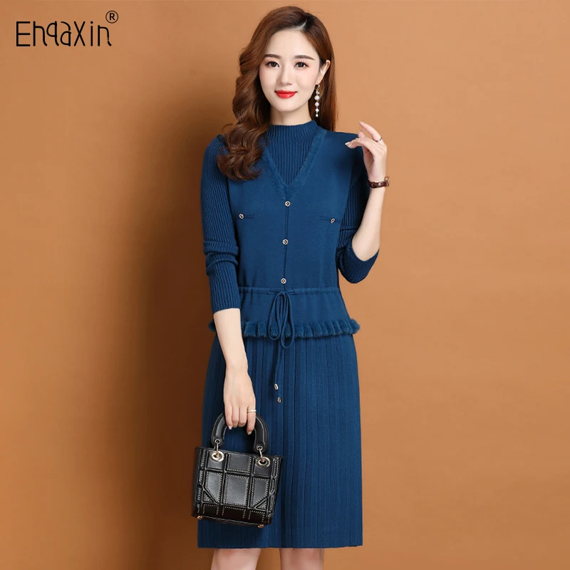 EHQAXIN Women's Knitted Dress Set Fashion Autumn Winter V-Neck Lace-Up Fur Collar Vest Coat+Pleated Knit Sweater Dress Set M-2XL
EHQAXIN Women's Knitted Dress Set Fashion Autumn Winter V-Neck Lace-Up Fur Collar Vest Coat+Pleated Knit Sweater Dress Set M-2XL