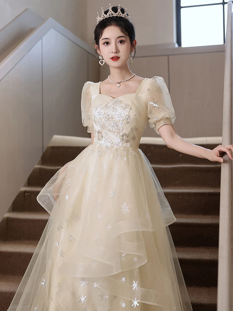 Ele Evening Gown Host Women's Ball 2025 New Adult Ceremony Luxury Sensation Floor-Length Korean Sle ort Sve
Ele Evening Gown Host Women's Ball 2025 New Adult Ceremony Luxury Sensation Floor-Length Korean Sle ort Sve