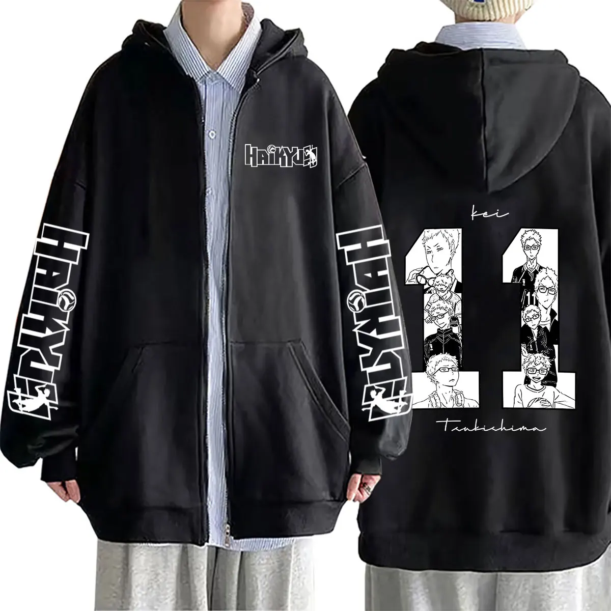 Anime Haikyuu Tsukishima Kei Zipper Hoodie Men Women Fashion Manga Oversized Zip Up Jacket Coat Male Vintage Casual Streetwear
Anime Haikyuu Tsukishima Kei Zipper Hoodie Men Women Fashion Manga Oversized Zip Up Jacket Coat Male Vintage Casual Streetwear