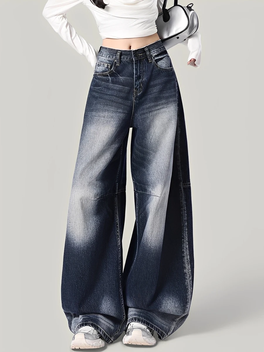 American Style High Waist Wide Leg Blue Washed Denim Jeans Women's 2025 Small Size New Loose Knife Pants
American Style High Waist Wide Leg Blue Washed Denim Jeans Women's 2025 Small Size New Loose Knife Pants