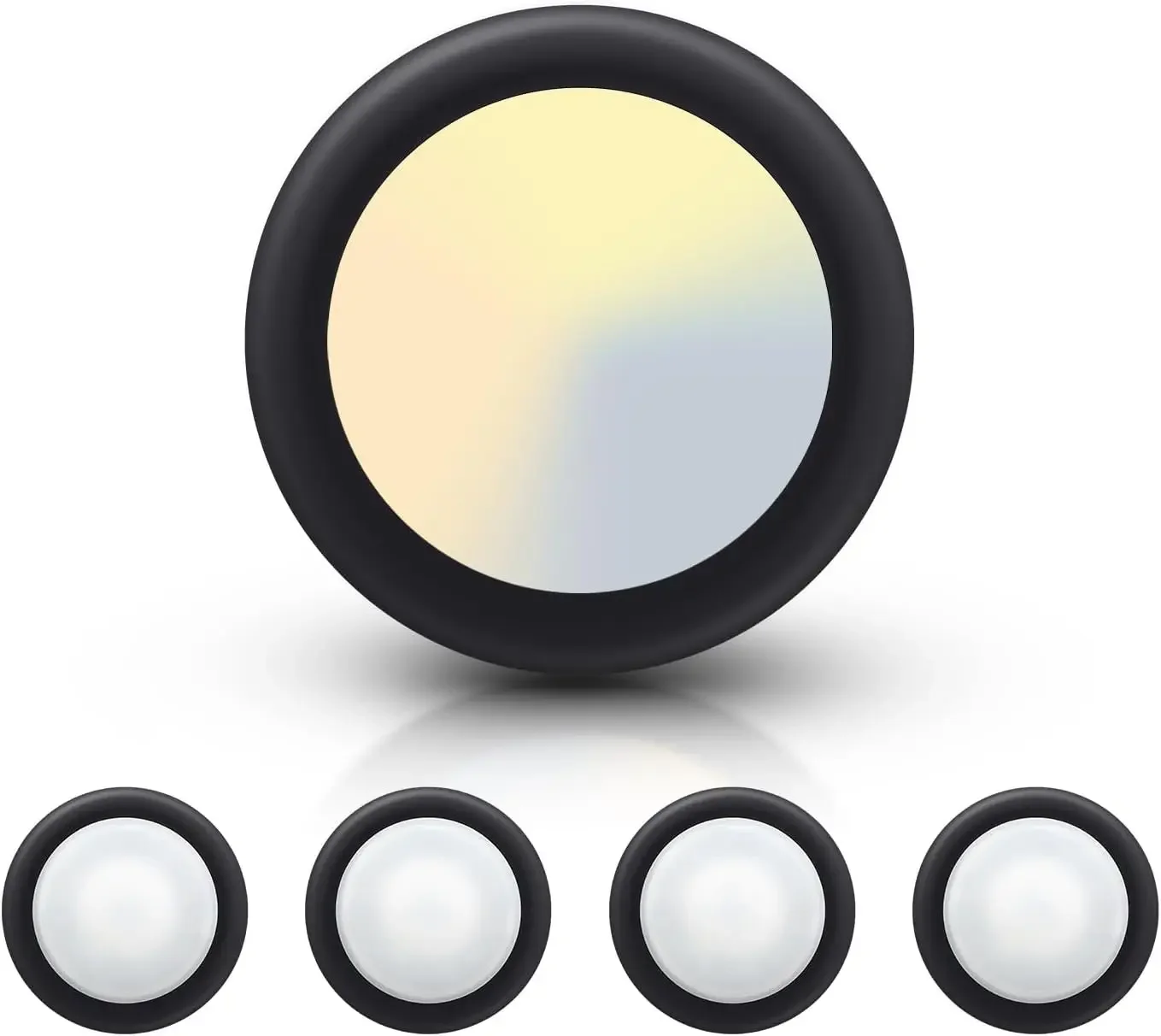 Dimmable LED Disc Light, 3CCT Selectable, 16.5W 1100Lm, Surface Mount Ceiling Light, Black Baffle Trim, 4 Pack
Dimmable LED Disc Light, 3CCT Selectable, 16.5W 1100Lm, Surface Mount Ceiling Light, Black Baffle Trim, 4 Pack