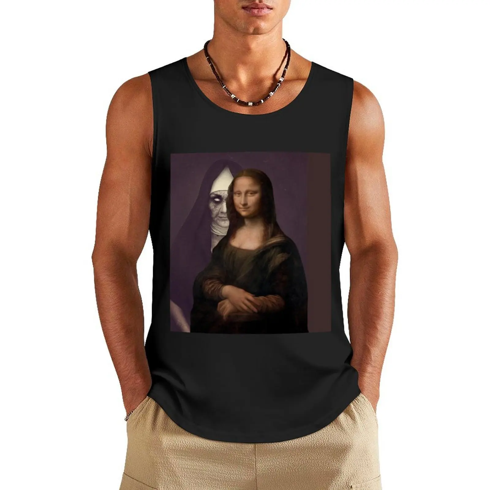 Funny Mona Lisa Art with Funny Background Horror Scary Nun Stickers, Wall art, Mona Lisa at the Beach Leonardo da Vinci Tank Top
Funny Mona Lisa Art with Funny Background Horror Scary Nun Stickers, Wall art, Mona Lisa at the Beach Leonardo da Vinci Tank Top