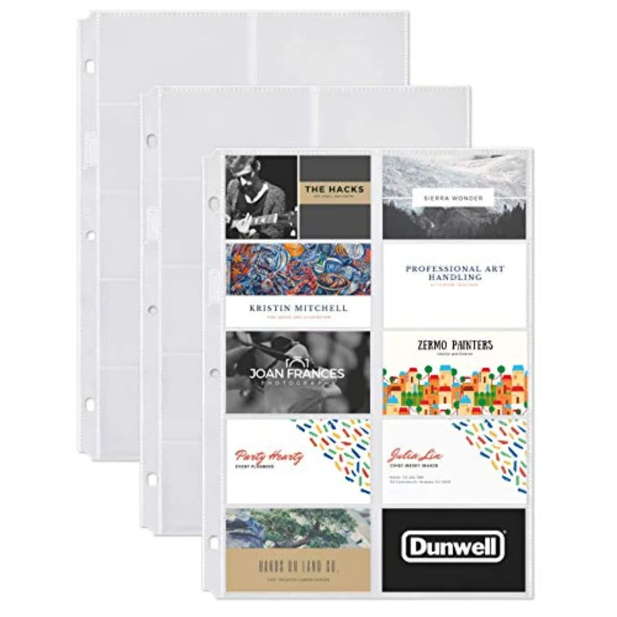 Business Card Holder Sleeves for 200 Cards , Heavyweight Plastic Sheet Protect, Each Sleeve Holds 20 2x3.5 Namecards, 3-Hole Pu
Business Card Holder Sleeves for 200 Cards , Heavyweight Plastic Sheet Protect, Each Sleeve Holds 20 2x3.5 Namecards, 3-Hole Pu