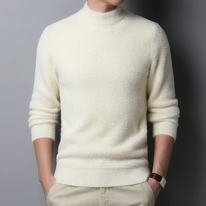 Men's Slim Fit Thick Velvet Sweater Casual Half Turtleneck Knit Thermal Clothing Long Sleeve Male Warm Knitwear Sweaters
Men's Slim Fit Thick Velvet Sweater Casual Half Turtleneck Knit Thermal Clothing Long Sleeve Male Warm Knitwear Sweaters