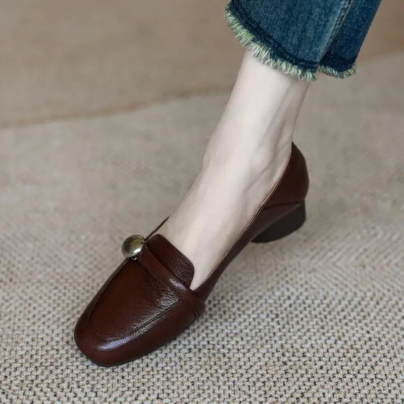 2026 New Women French Vintage Loafers Slip On Soft Leather Chunky Heel Pumps Spring Autumn Comfort Flat Shoes
2026 New Women French Vintage Loafers Slip On Soft Leather Chunky Heel Pumps Spring Autumn Comfort Flat Shoes