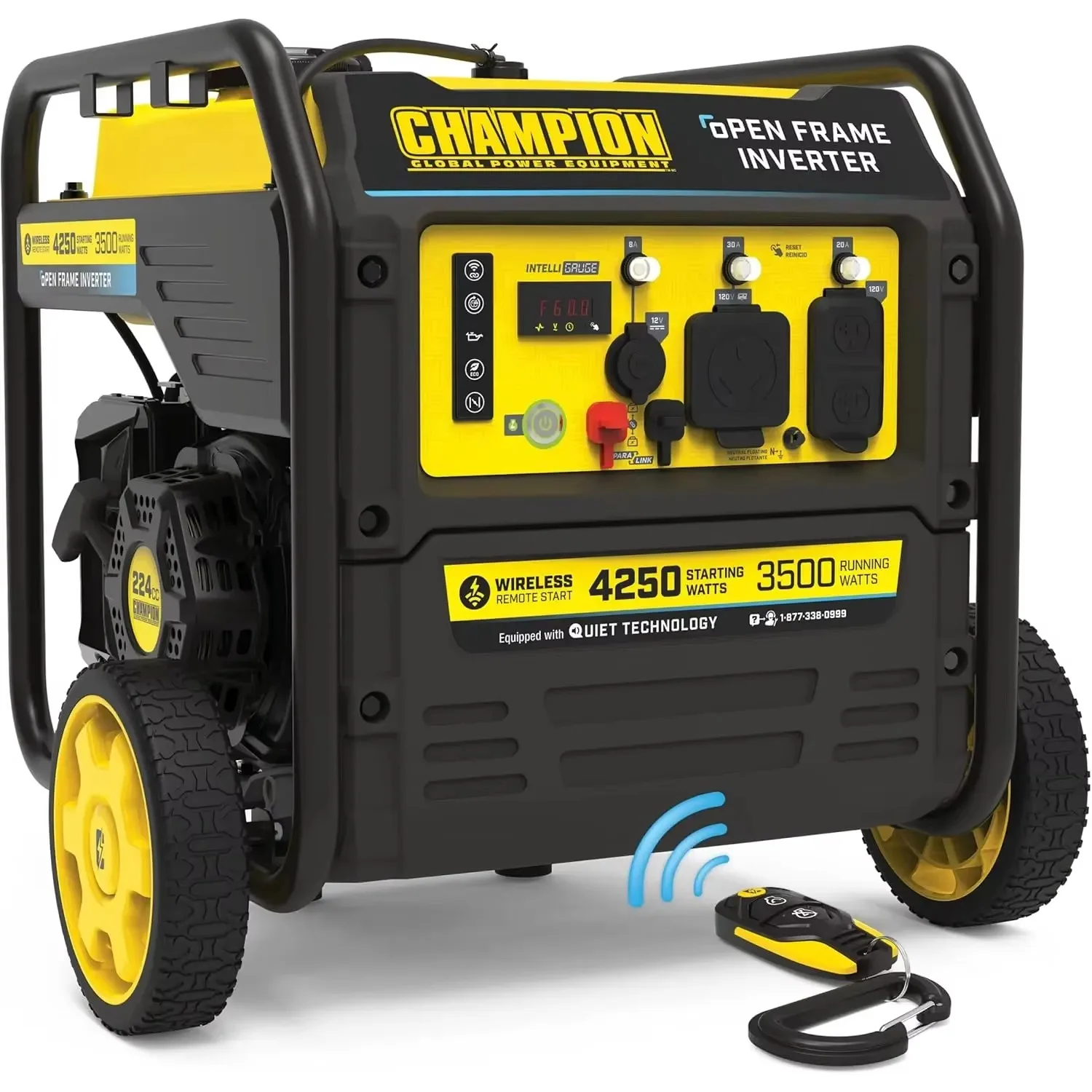 4250-Watt Wireless Remote Start RV Ready Portable Open Frame Inverter Generator with Quiet Technology
4250-Watt Wireless Remote Start RV Ready Portable Open Frame Inverter Generator with Quiet Technology