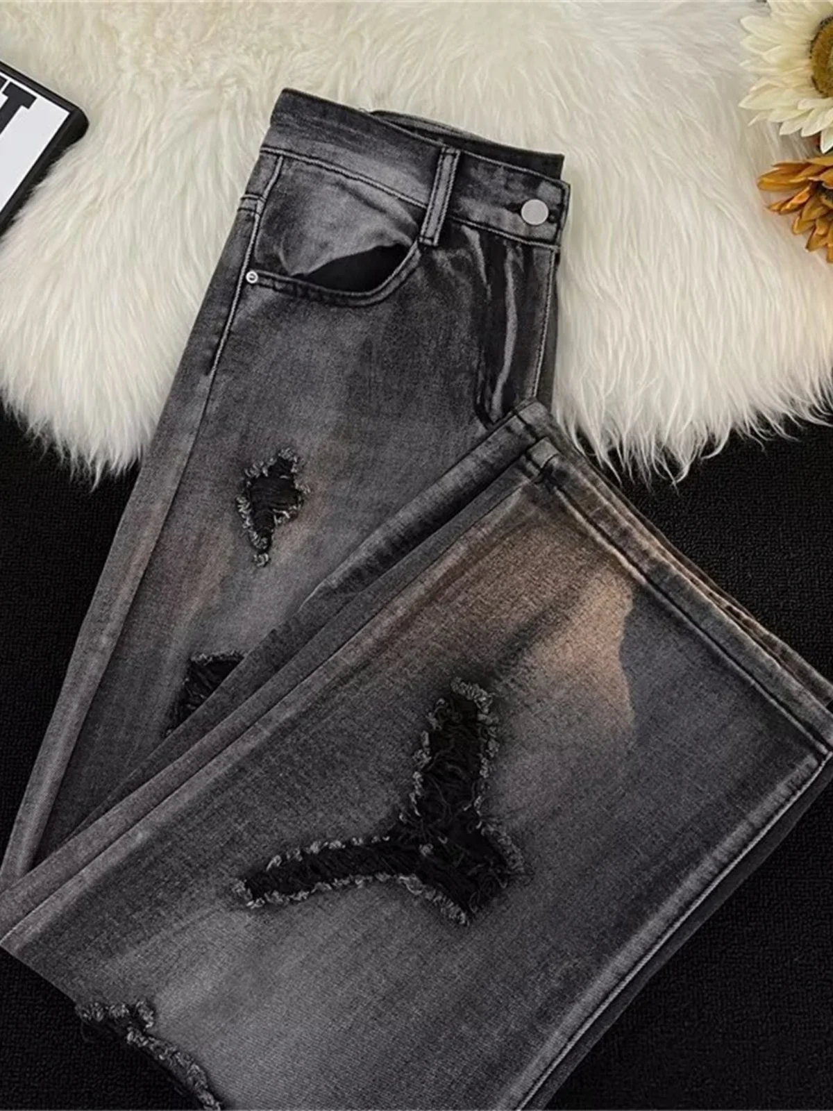 High Street Vintage Distred Denim Jeans Men's Women's Loose Straight Wide Leg American Vibe Long Trousers Casual Jeans
High Street Vintage Distred Denim Jeans Men's Women's Loose Straight Wide Leg American Vibe Long Trousers Casual Jeans