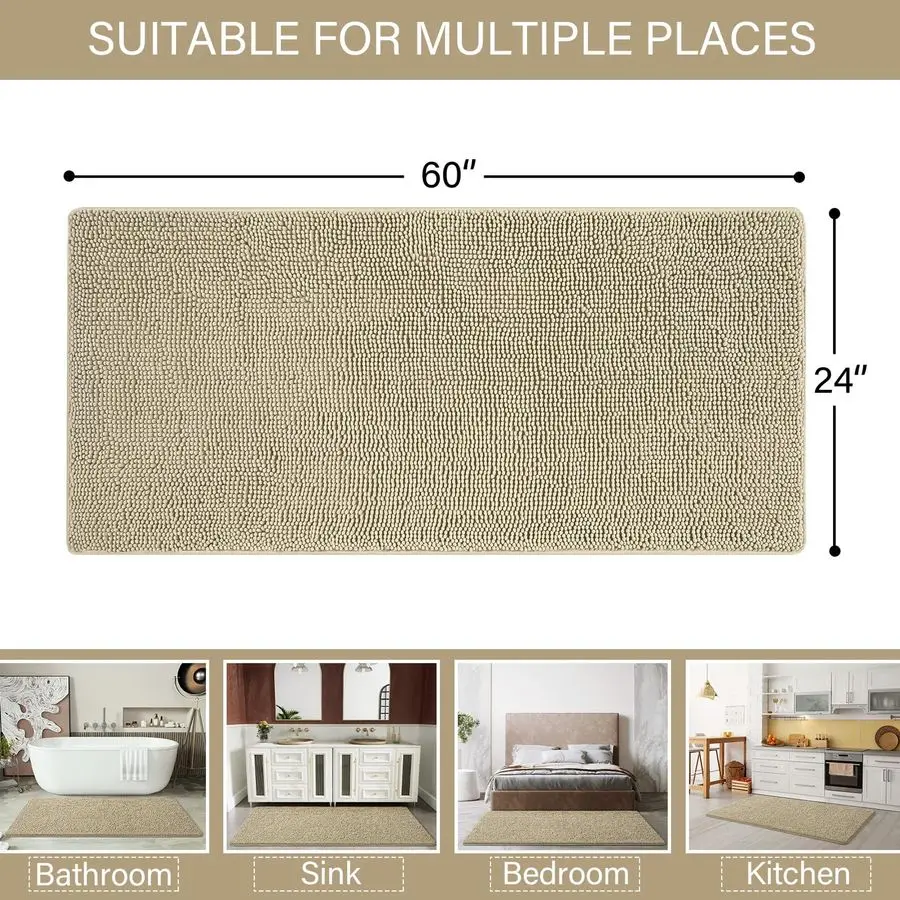 Luxury Bathroom Rug Shaggy Bath Mat 24 x 60 Inch, Washable Non Slip Bath Rugs for Bathroom Shower, Soft Plush Chenille Absorbent
Luxury Bathroom Rug Shaggy Bath Mat 24 x 60 Inch, Washable Non Slip Bath Rugs for Bathroom Shower, Soft Plush Chenille Absorbent