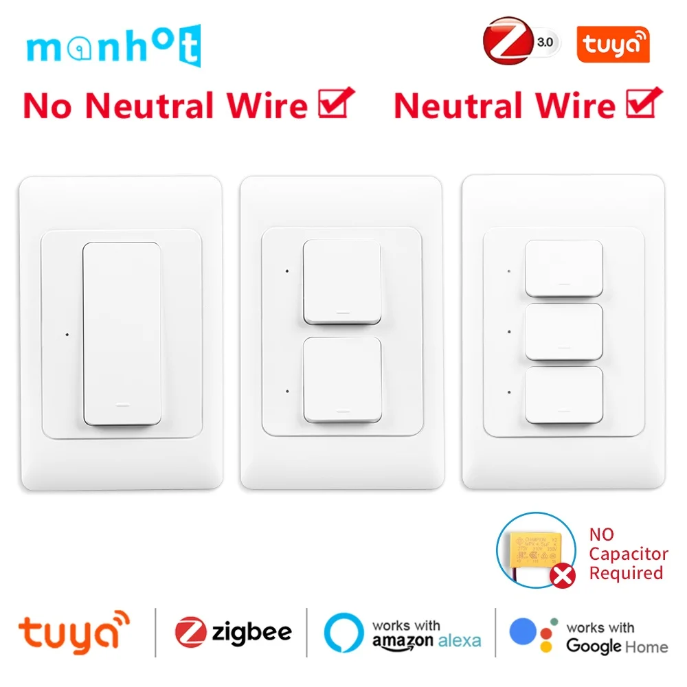 Tuya Zigbee Smart US Wall Light Switch 1 2 3 Gang Push Button Switches APP Remote Control Work With Alexa Google Home 100-240V
Tuya Zigbee Smart US Wall Light Switch 1 2 3 Gang Push Button Switches APP Remote Control Work With Alexa Google Home 100-240V