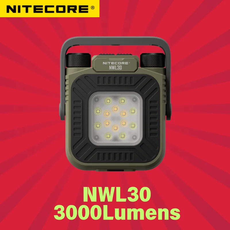 NITECORE NWL30 3-в-1 уличный световой светильник 3000 люмен встроенный аккумулятор 18000 мАч Tyoe-c перезаряжаемый светодиодный фонарик
NITECORE NWL30 3-в-1 уличный световой светильник 3000 люмен встроенный аккумулятор 18000 мАч Tyoe-c перезаряжаемый светодиодный фонарик