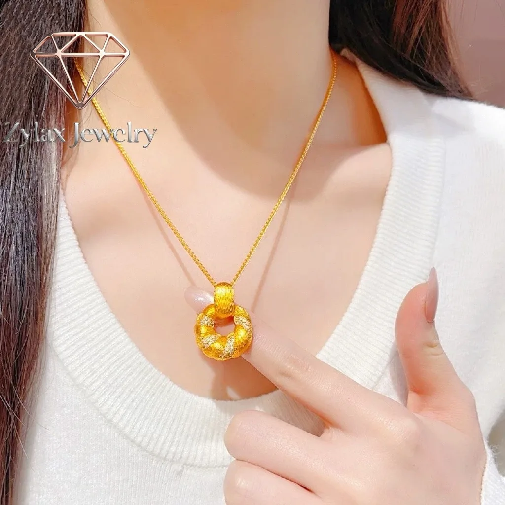 Zylax Jewelry Diamond-Studded Bread Twist Pendant Women's 24K Gold AU999 - Pure gold diamond jewelry, low-key luxury, for office
Zylax Jewelry Diamond-Studded Bread Twist Pendant Women's 24K Gold AU999 - Pure gold diamond jewelry, low-key luxury, for office