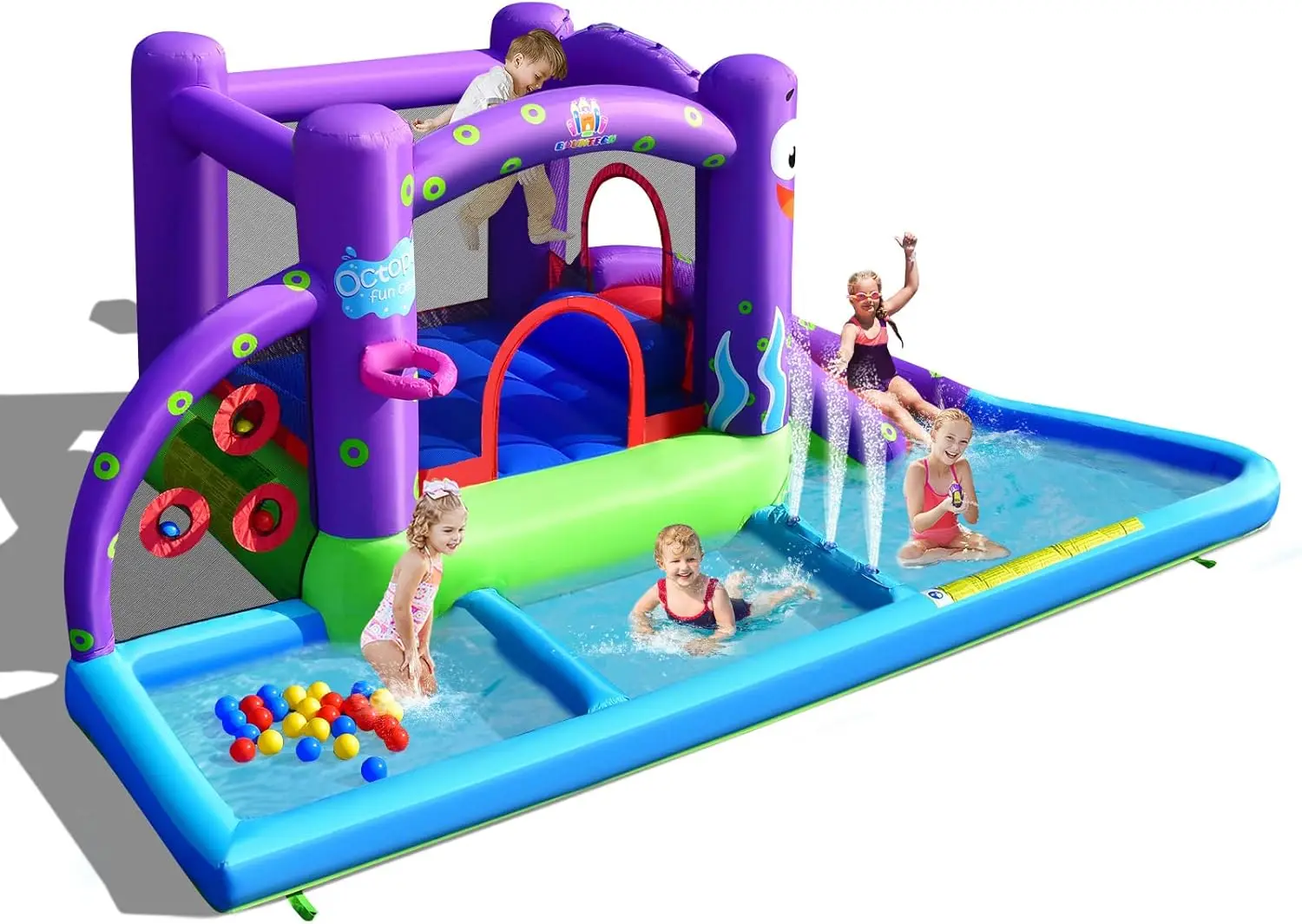 Inflatable Water Slide, 6 in 1 Giant Water Park Bounce House for Outdoor Backyard, Splash Pool & Slide, Octopus Blow up Water Sl
Inflatable Water Slide, 6 in 1 Giant Water Park Bounce House for Outdoor Backyard, Splash Pool & Slide, Octopus Blow up Water Sl