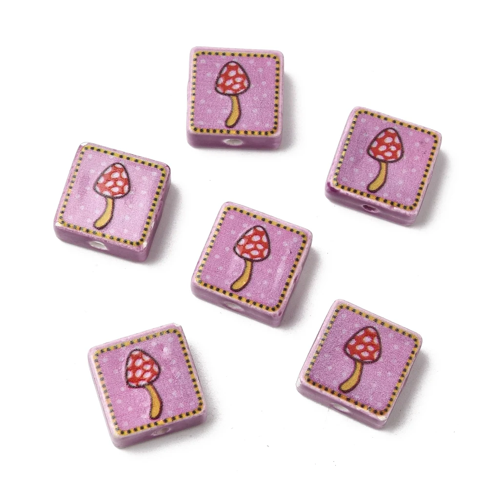 20pcs Purple Mushroom Print Square Handmade Lampwork Beads Cute Pattern Loose Spacer Beads for DIY Bracelet Necklace Decor Craft
20pcs Purple Mushroom Print Square Handmade Lampwork Beads Cute Pattern Loose Spacer Beads for DIY Bracelet Necklace Decor Craft