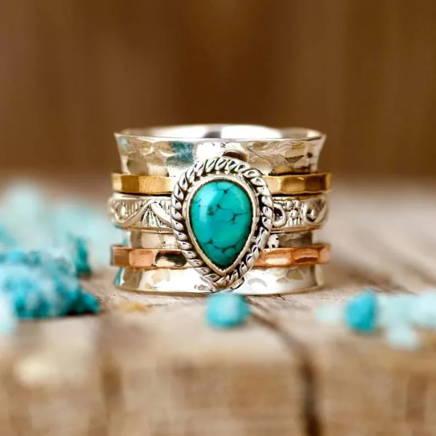 Vintage Sterling Silver Turquoise Ring for Women, Bohemian Style Handmade Dainty Ethnic Healing Stone Ring, Tribal Totem Cut Na
Vintage Sterling Silver Turquoise Ring for Women, Bohemian Style Handmade Dainty Ethnic Healing Stone Ring, Tribal Totem Cut Na