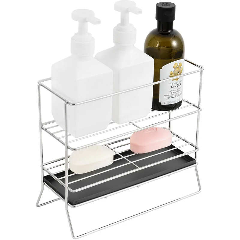 Dual-purpose wall-mounted drain bathroom rack, household non-punching bathroom rack
Dual-purpose wall-mounted drain bathroom rack, household non-punching bathroom rack