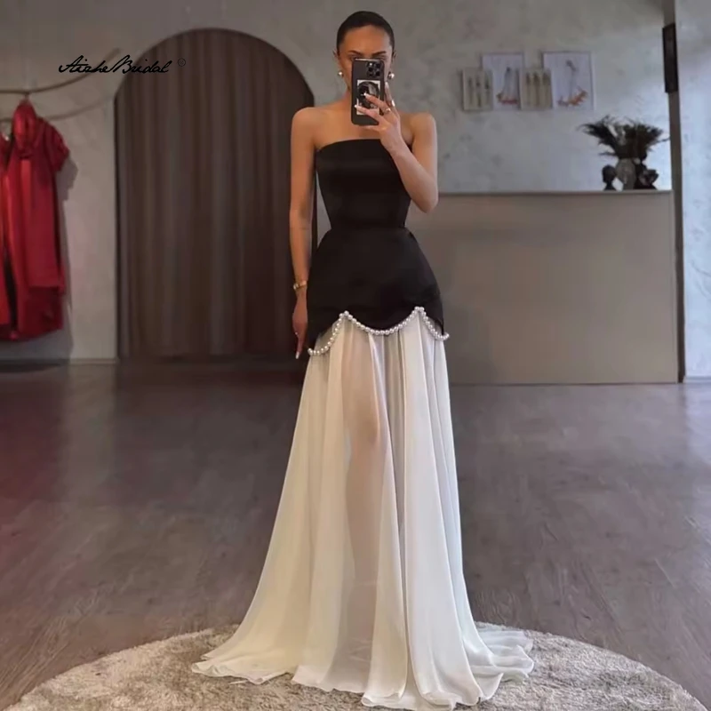 Атласные шифоновые длинные вечерние платья без бретелек, индивидуальное вечернее платье с жемчугом и бусинами для особых случаев, женское платье для выпускного вечера
Атласные шифоновые длинные вечерние платья без бретелек, индивидуальное вечернее платье с жемчугом и бусинами для особых случаев, женское платье для выпускного вечера