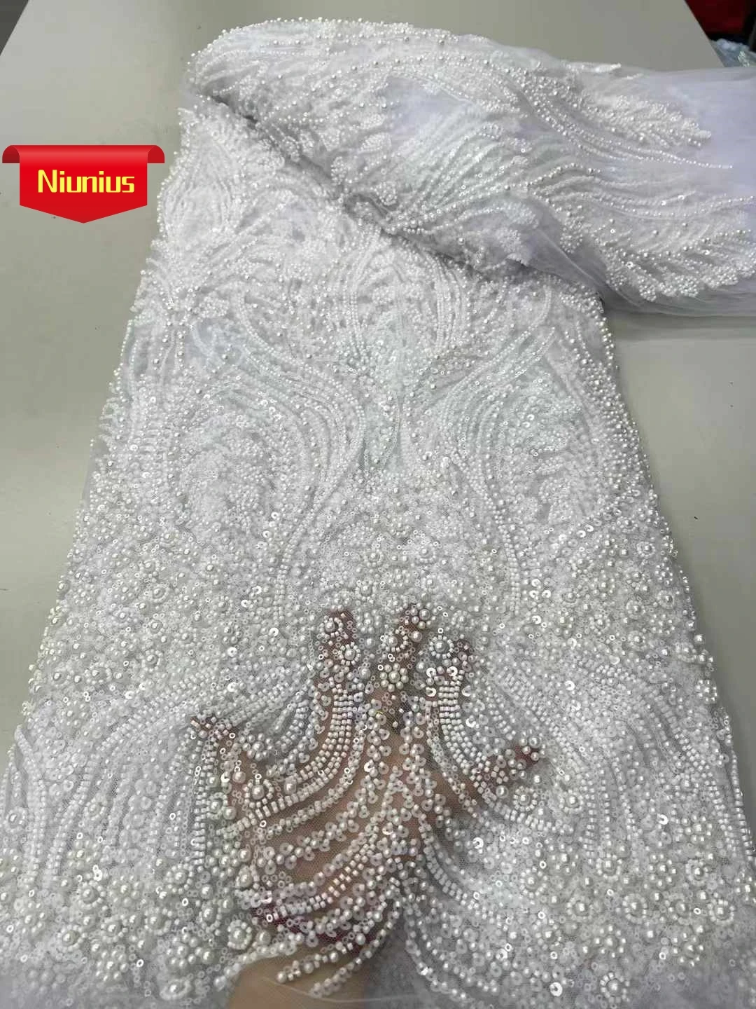 2025Latest Best Quality Soft Pure white Elegant Tulle Lace With Lots Stones Fabric for Bride Wedding Evening Dress NN9528_S
2025Latest Best Quality Soft Pure white Elegant Tulle Lace With Lots Stones Fabric for Bride Wedding Evening Dress NN9528_S