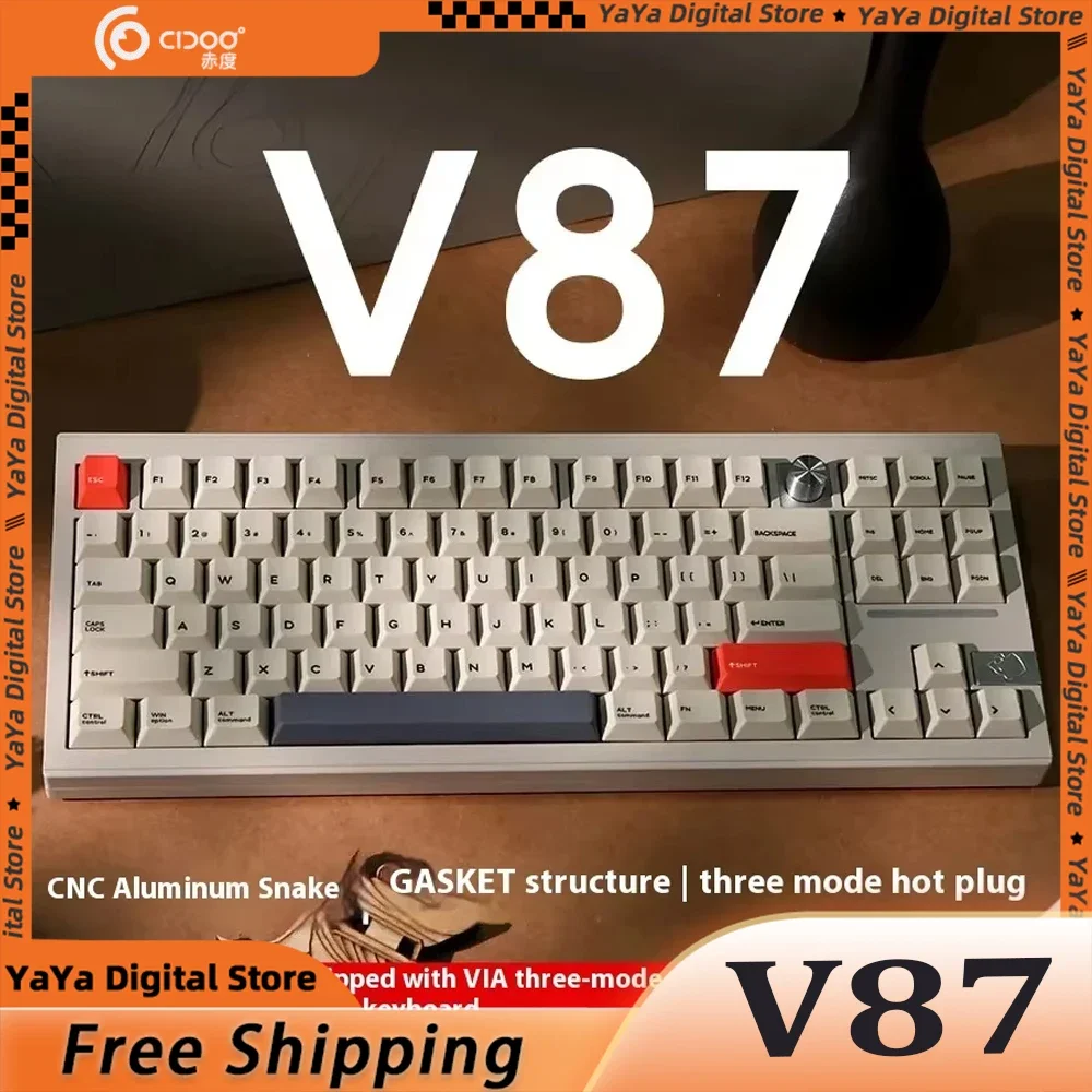 Cidoo V87 Pro Mechanical Keyboard Aluminium Alloy Three Mode Multifunctional Knob RGB Gaming Keyboard Support VIA Pc Gamer Gift
Cidoo V87 Pro Mechanical Keyboard Aluminium Alloy Three Mode Multifunctional Knob RGB Gaming Keyboard Support VIA Pc Gamer Gift