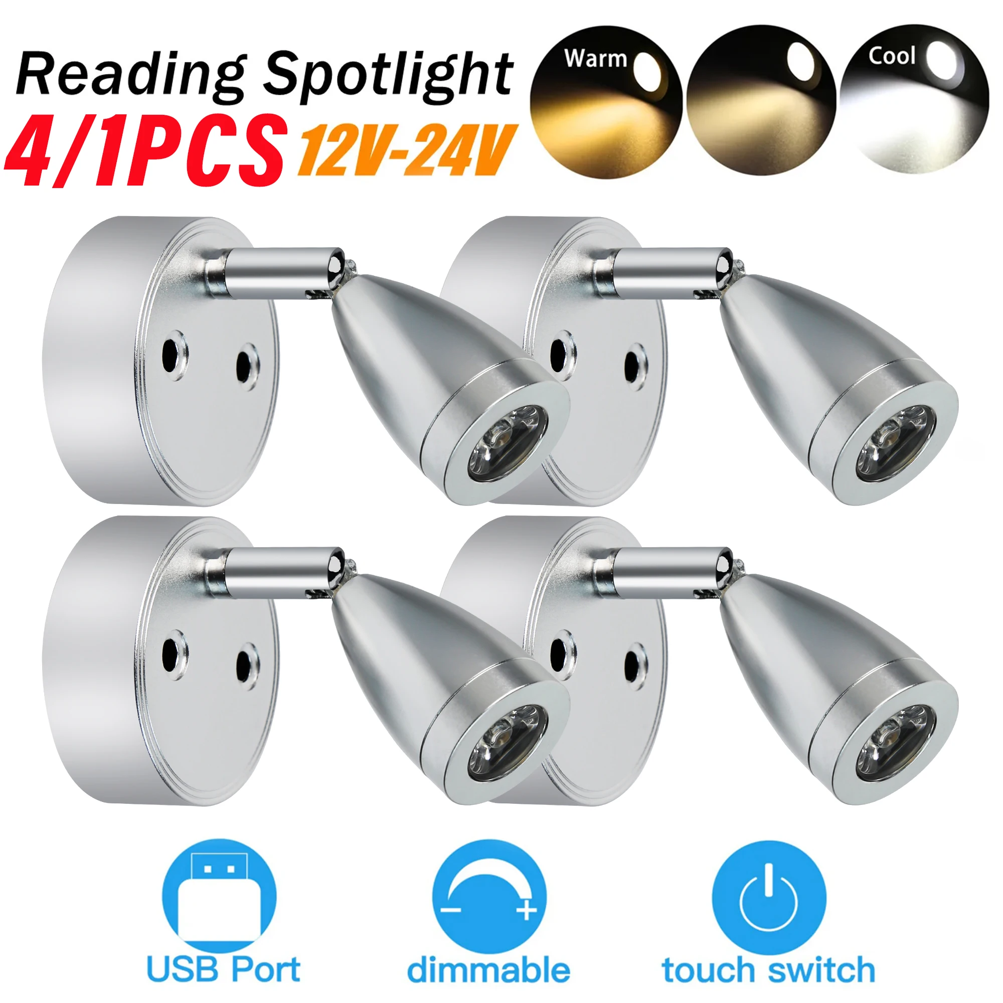 4/3/2/1PCS DC 12-24V Car Interior LED Reading Spot Light RV Boat Caravan Motorhome Bedside Wall Lamp
4/3/2/1PCS DC 12-24V Car Interior LED Reading Spot Light RV Boat Caravan Motorhome Bedside Wall Lamp