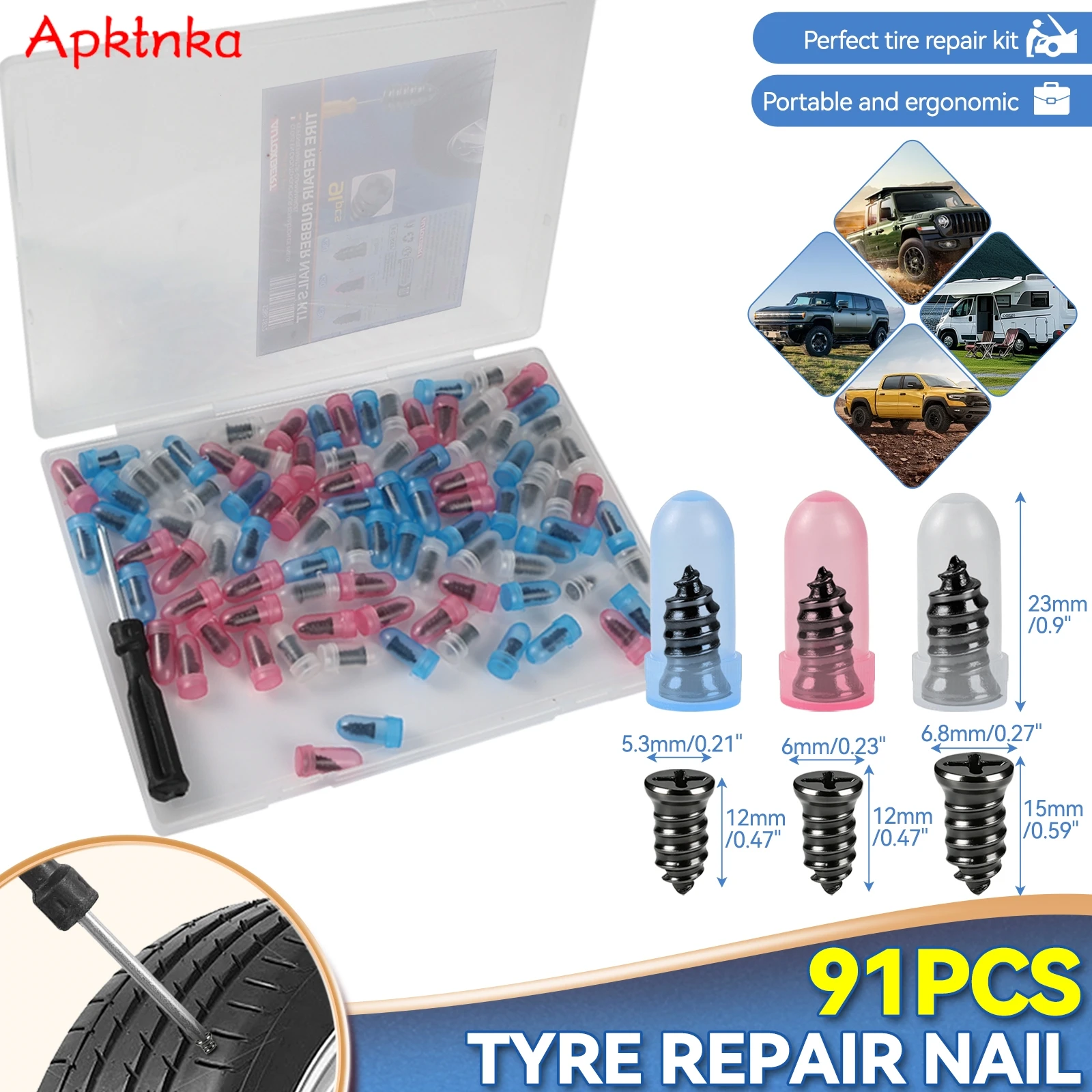 Apktnka 91x Vacuum Rubber Car Tyre Repair Rubber Nail For Car Motorcycle Scooter Tubeless Tire Repair Kit Glue Free Tire Nails
Apktnka 91x Vacuum Rubber Car Tyre Repair Rubber Nail For Car Motorcycle Scooter Tubeless Tire Repair Kit Glue Free Tire Nails