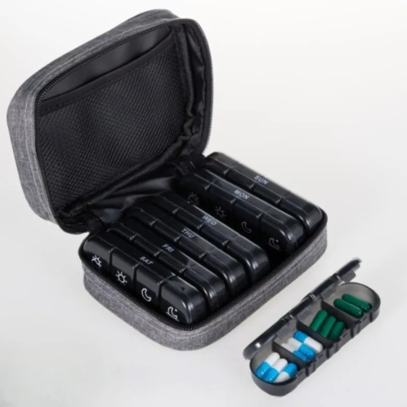 Weekly Pill Organizers 21 Grids 3 Times A Day Moisture-Proof Pill Box With PU Leather Case For Store Vitamin Medicine Fish Oils
Weekly Pill Organizers 21 Grids 3 Times A Day Moisture-Proof Pill Box With PU Leather Case For Store Vitamin Medicine Fish Oils