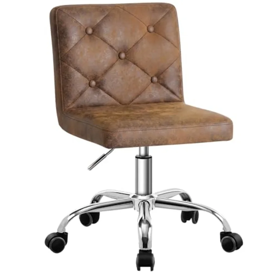 PU Leather Mid-Back Armless Desk Chair Adjustable Height 360° Rolling Swivel for Home Office Work Dark Brown
PU Leather Mid-Back Armless Desk Chair Adjustable Height 360° Rolling Swivel for Home Office Work Dark Brown