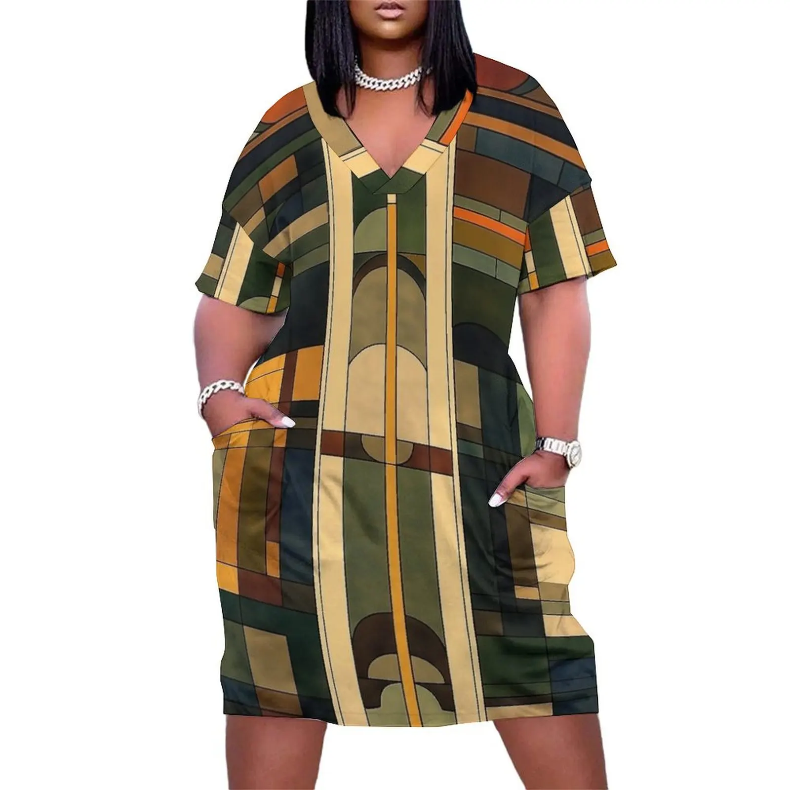 Mid-century modern influenced painting Loose Pocket Dress prom dresses 2025 Dance dresses
Mid-century modern influenced painting Loose Pocket Dress prom dresses 2025 Dance dresses