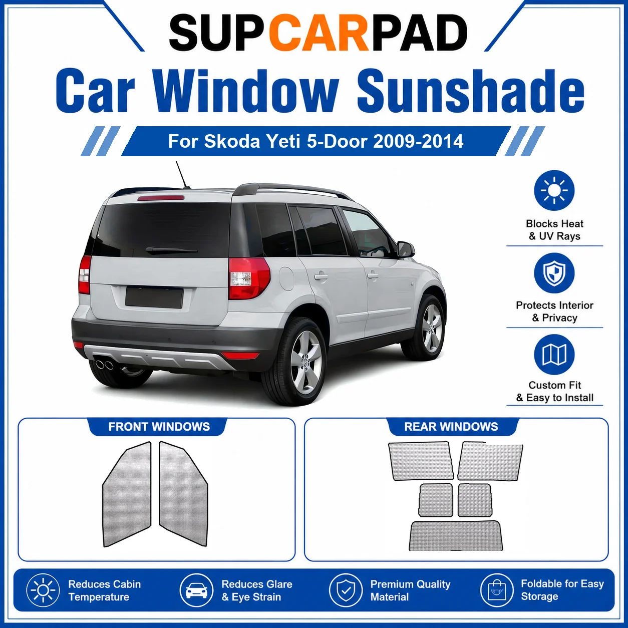 For Skoda - Skoda Yeti 5-Door 2009-2014 Full Set Car Window Sunshades UV Block Privacy Heat Insulated Foldable Car Curtain
For Skoda - Skoda Yeti 5-Door 2009-2014 Full Set Car Window Sunshades UV Block Privacy Heat Insulated Foldable Car Curtain