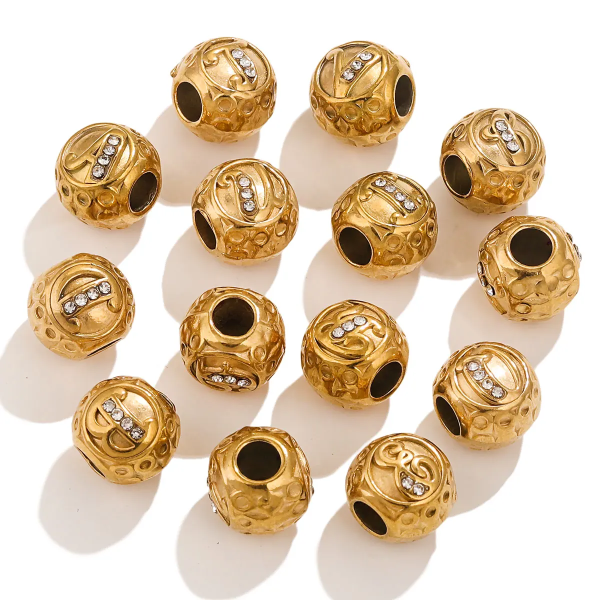 5Pcs Stainless Steel Diamond Letter Large Hole Beads PVD Gold Fine Beading Materials DIY Necklace Bracelet Jewellery Accessories
5Pcs Stainless Steel Diamond Letter Large Hole Beads PVD Gold Fine Beading Materials DIY Necklace Bracelet Jewellery Accessories