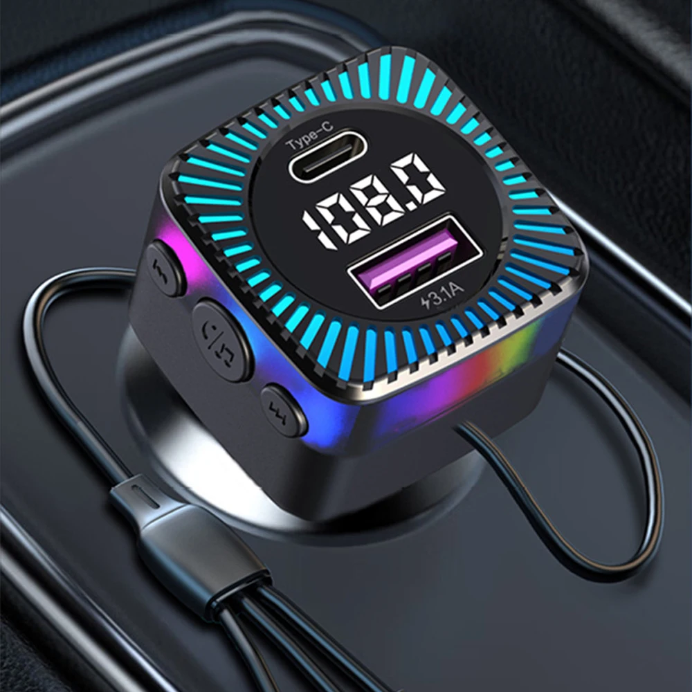 NEW Car Bluetooth 5.3 FM Transmitter Wireless Audio Receiver Car MP3 Player 66W PD Fast Charger Ambient Light Muti-point Charger
NEW Car Bluetooth 5.3 FM Transmitter Wireless Audio Receiver Car MP3 Player 66W PD Fast Charger Ambient Light Muti-point Charger