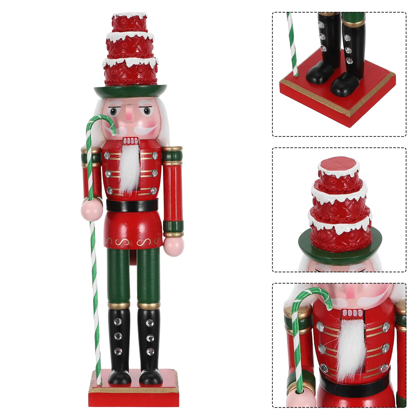 Candy Nutcracker Soldier 38Cm Decorative Wooden Nutcracker Cake Hat Candy Cane Holiday Tabletop Centerpiece Christmas Valentine
Candy Nutcracker Soldier 38Cm Decorative Wooden Nutcracker Cake Hat Candy Cane Holiday Tabletop Centerpiece Christmas Valentine