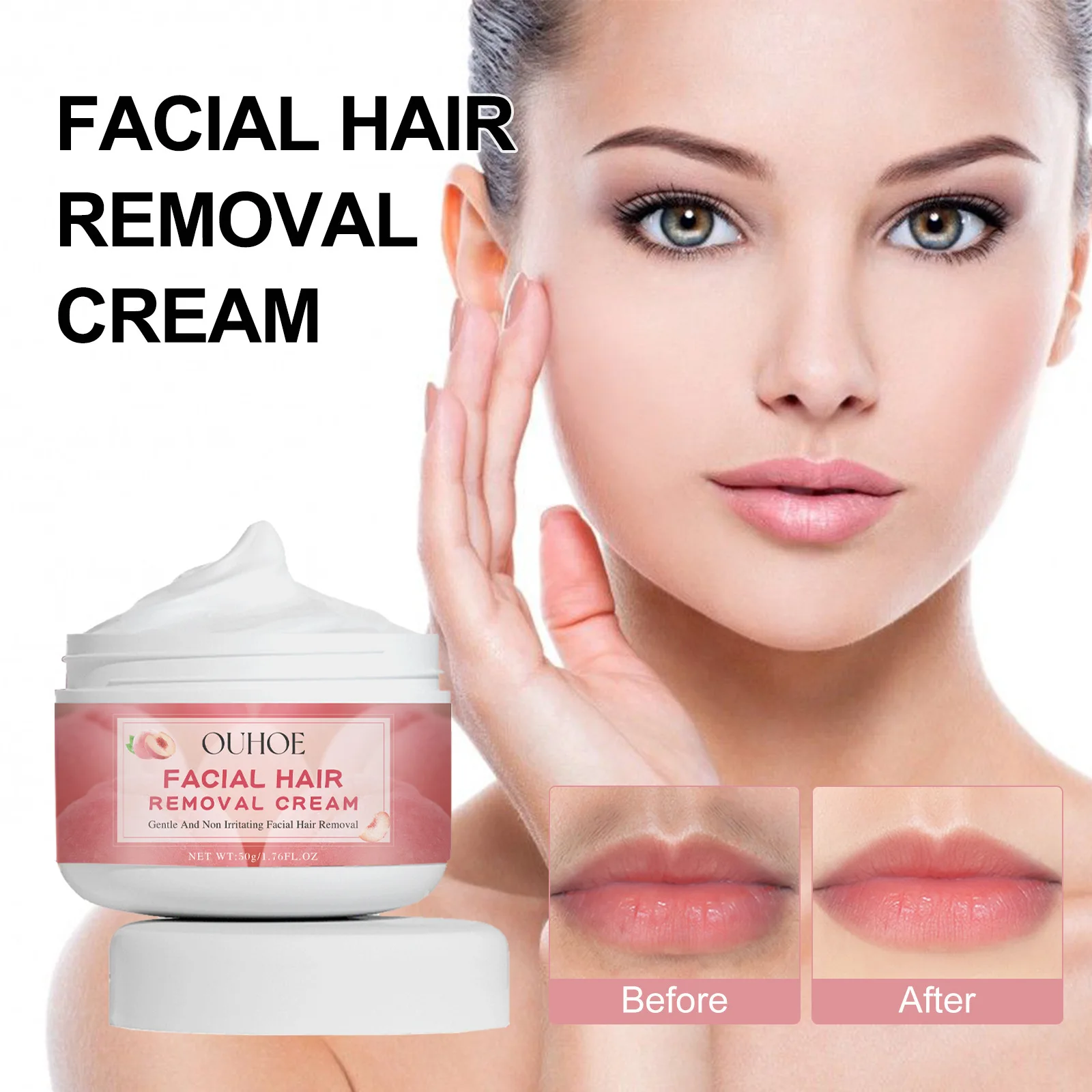 Peach Hair Removal Cream Non Stimulating Cleansing for Women's Facial Lips, Sweat Hair Rapid Hair Removal Cream
Peach Hair Removal Cream Non Stimulating Cleansing for Women's Facial Lips, Sweat Hair Rapid Hair Removal Cream