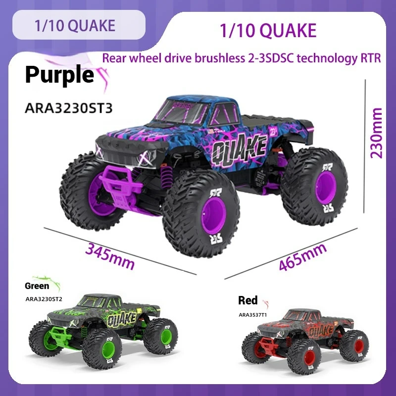 ARRMA 1/10 QUAKE RC Cars 1/10 full scale 2.4G rC Rear wheel drive brushless 2-3SDSC technology Four adjustable gears Toy Gift
ARRMA 1/10 QUAKE RC Cars 1/10 full scale 2.4G rC Rear wheel drive brushless 2-3SDSC technology Four adjustable gears Toy Gift