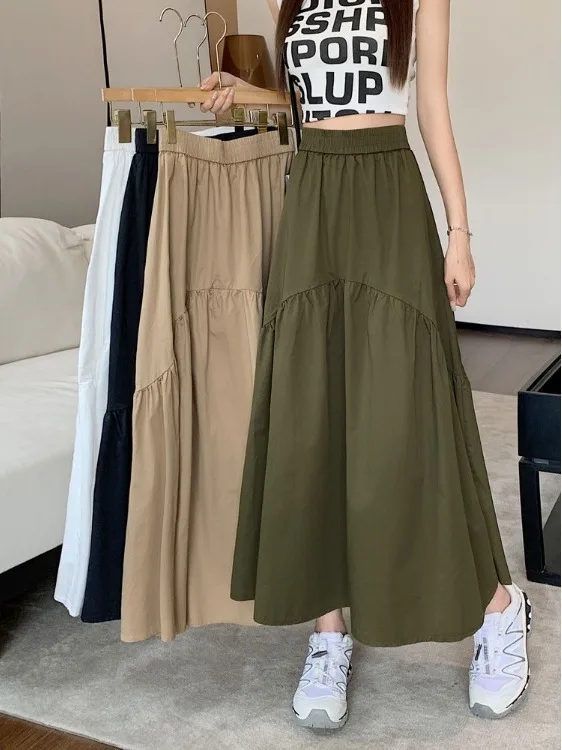 Slimming High Waist Pleated Skirt Korean Fashion Design Summer New Style Skirt Elastic Waist Patchwork Long Skirt
Slimming High Waist Pleated Skirt Korean Fashion Design Summer New Style Skirt Elastic Waist Patchwork Long Skirt