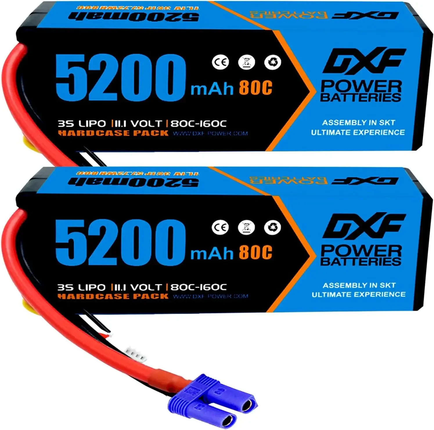 DXF 3S Lipo Battery 11.1V 5200mAh 80C EC5 Plug Hardcase For 1/8 Buggy Truggy Offroad Car Boat Truck Airplane UAV RACING
DXF 3S Lipo Battery 11.1V 5200mAh 80C EC5 Plug Hardcase For 1/8 Buggy Truggy Offroad Car Boat Truck Airplane UAV RACING
